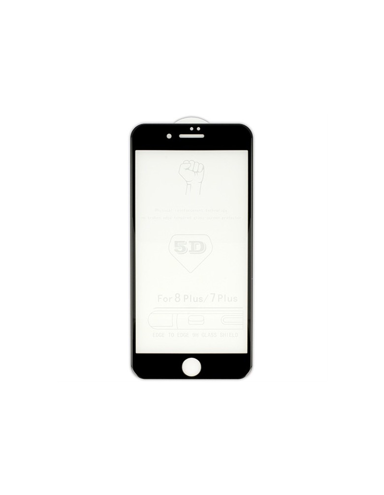 5D Full Glue 9H Tempered Glass Apple iPhone 7 Plus / iPhone 8 Plus Μαύρο - OEM - Μαύρο - iphone 7 Plus, iphone 8 Plus