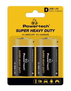 POWERTECH μπαταρίες Zinc Carbon Super Heavy Duty PT-1222,...