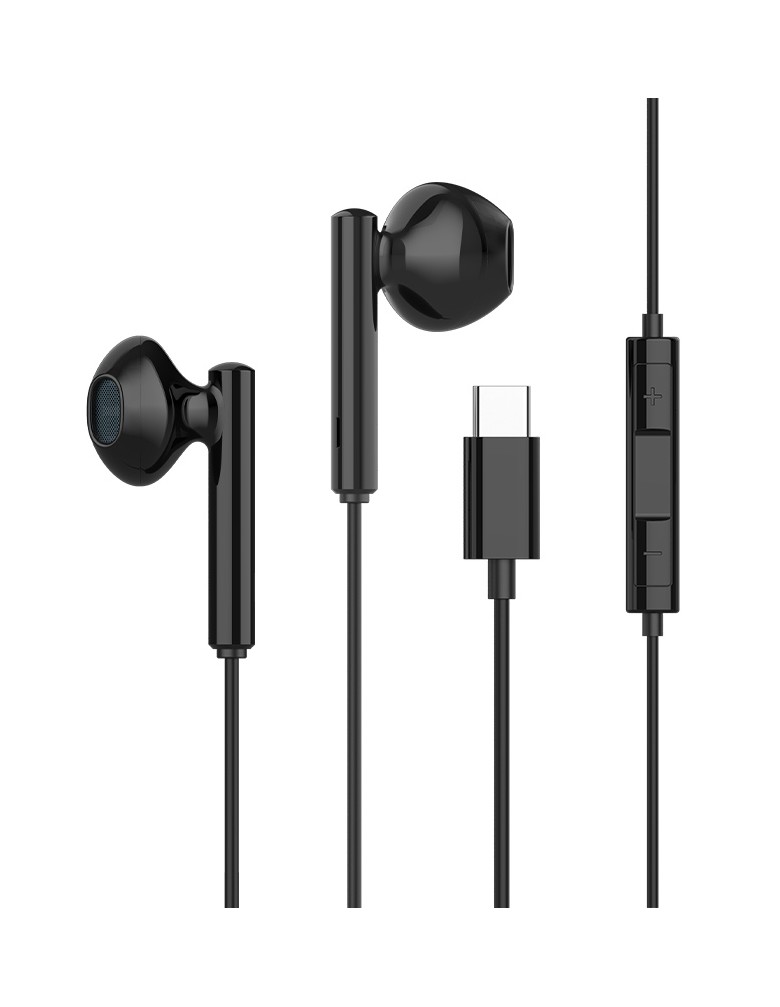 CELEBRAT earphones με μικρόφωνο G16, Type-C, 1.2m, μαύρα