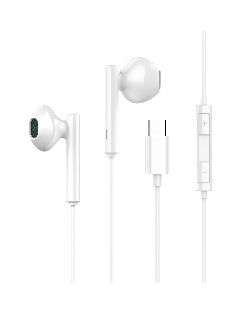 CELEBRAT earphones με μικρόφωνο G16, Type-C, 1.2m, λευκά