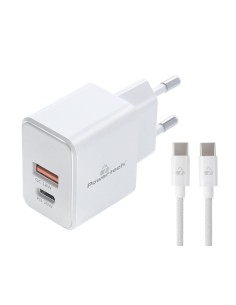 POWERTECH φορτιστής τοίχου PT-1249, καλώδιο, USB/USB-C,...