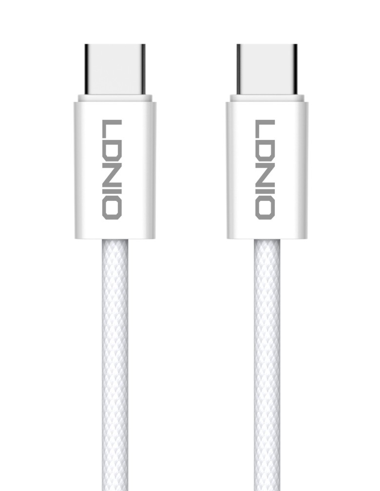 LDNIO καλώδιο USB-C LC901C, 65W PD, 480Mbps, 1m, λευκό