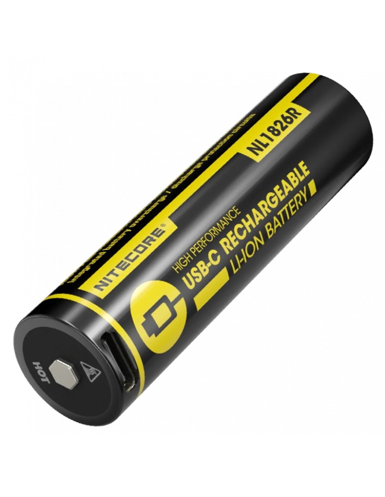 NITECORE επαναφορτιζόμενη μπαταρία τύπου 18650 NL1826R, 2600mAh, USB-C