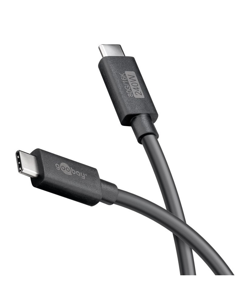 GOOBAY καλώδιο USB-C 74376, USB4, 240W, 80Gbps, 16K/60Hz, 1.2m, μαύρο