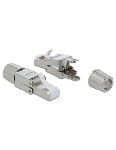 DELOCK βύσμα RJ45 CAT 6A STP 86477, tool-free, ασημί