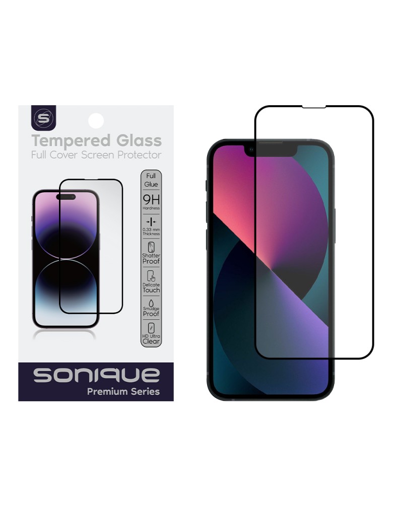 Hardy Glass Sonique Premium Series HD Full Cover 9H Apple iPhone 13 / iPhone 13 Pro / iPhone 14 Μαύρο