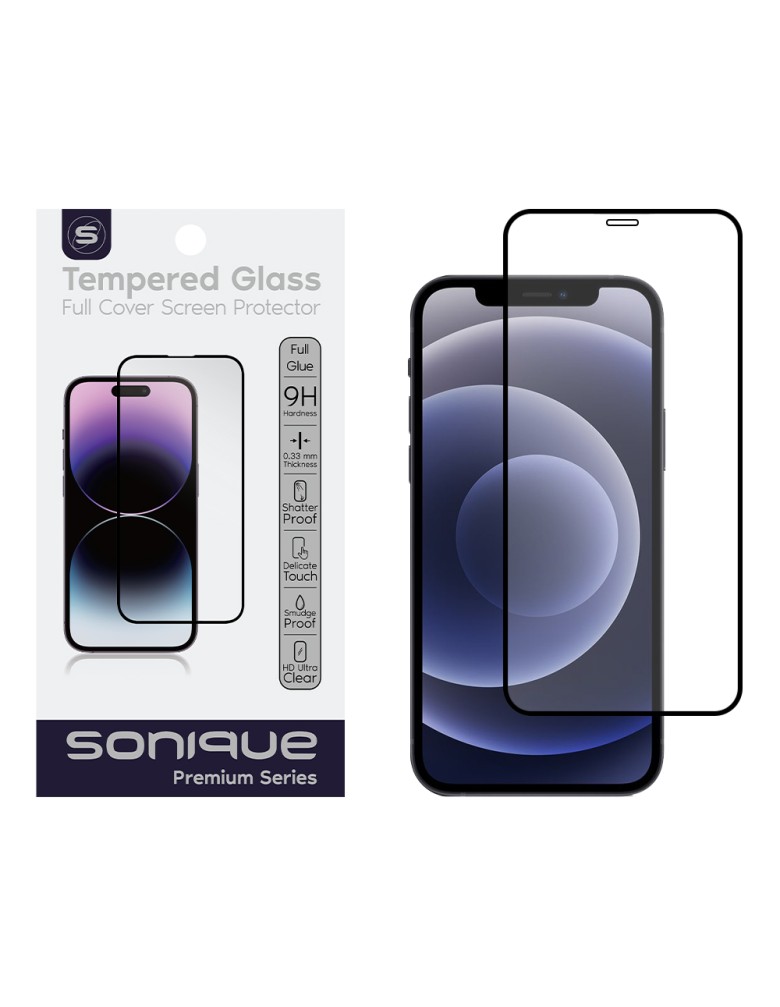 Hardy Glass Sonique Premium Series HD Full Cover 9H Apple iPhone 12 / iPhone 12 Pro Μαύρο