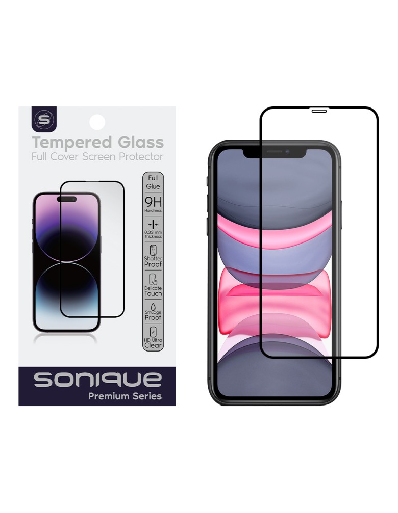 Hardy Glass Sonique Premium Series HD Full Cover 9H Apple iPhone 11 / iPhone XR Μαύρο