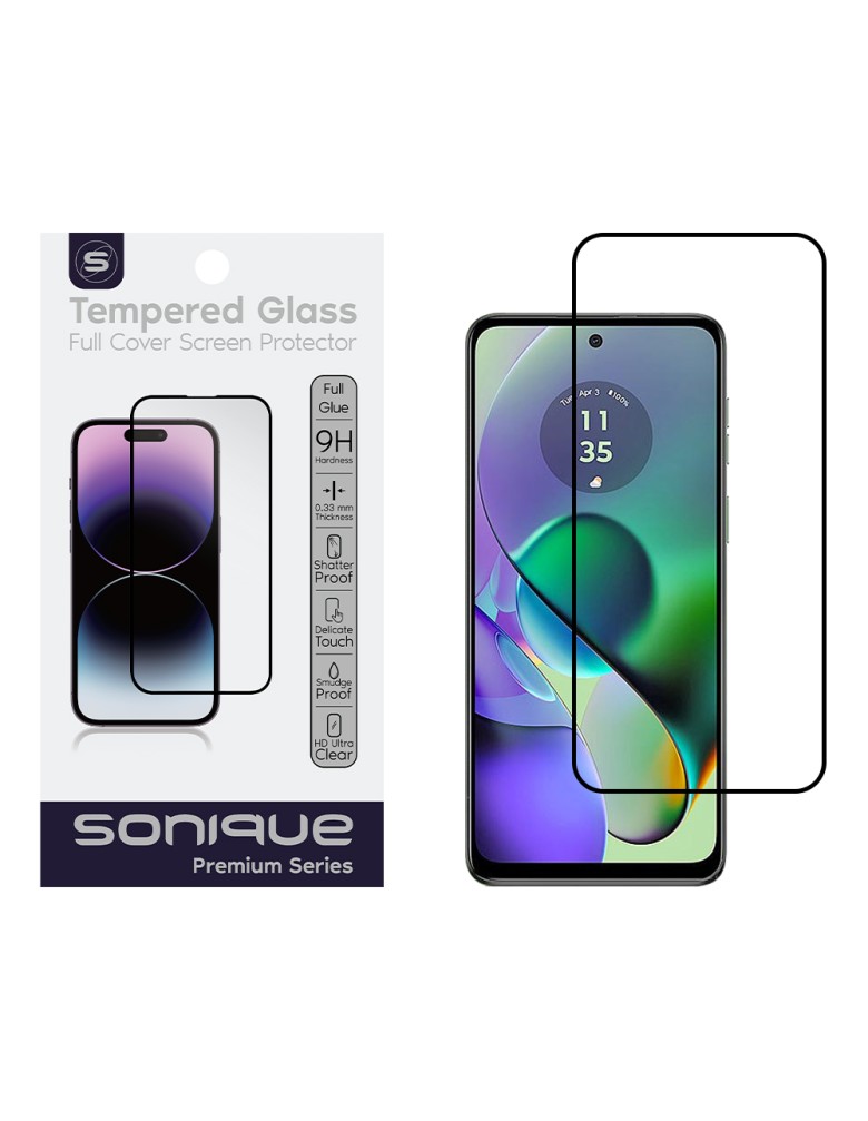 Hardy Glass Sonique Premium Series HD Full Cover 9H Motorola Moto G54 5G Μαύρο