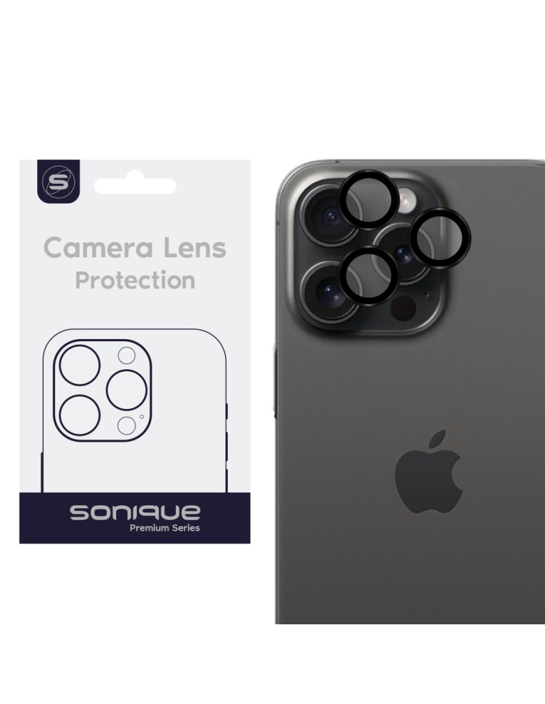 Camera Protection Sonique Lens Pro Apple iPhone 15 Pro / iPhone 15 Pro Max Black Titanium