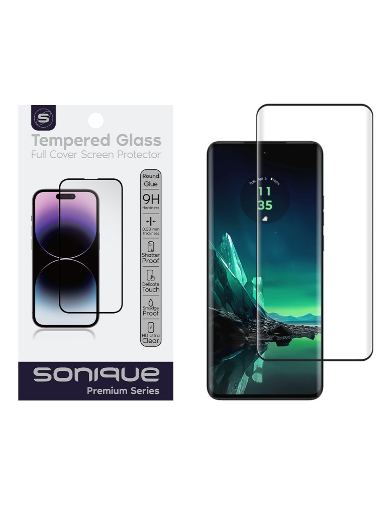 Curvy Glass Sonique Premium Series HD Full Cover 9H Motorola Edge 40 Neo 5G Μαύρο