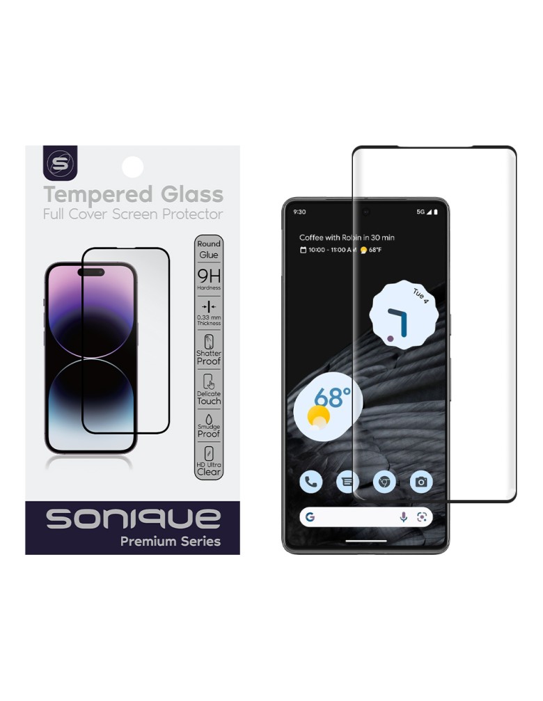 Curvy Glass Sonique Premium Series HD Full Cover 9H Google Pixel 7 Pro Μαύρο