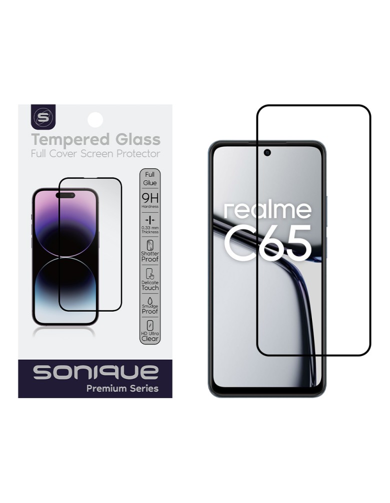 Hardy Glass Sonique Premium Series HD Full Cover 9H Realme C65 4G Μαύρο