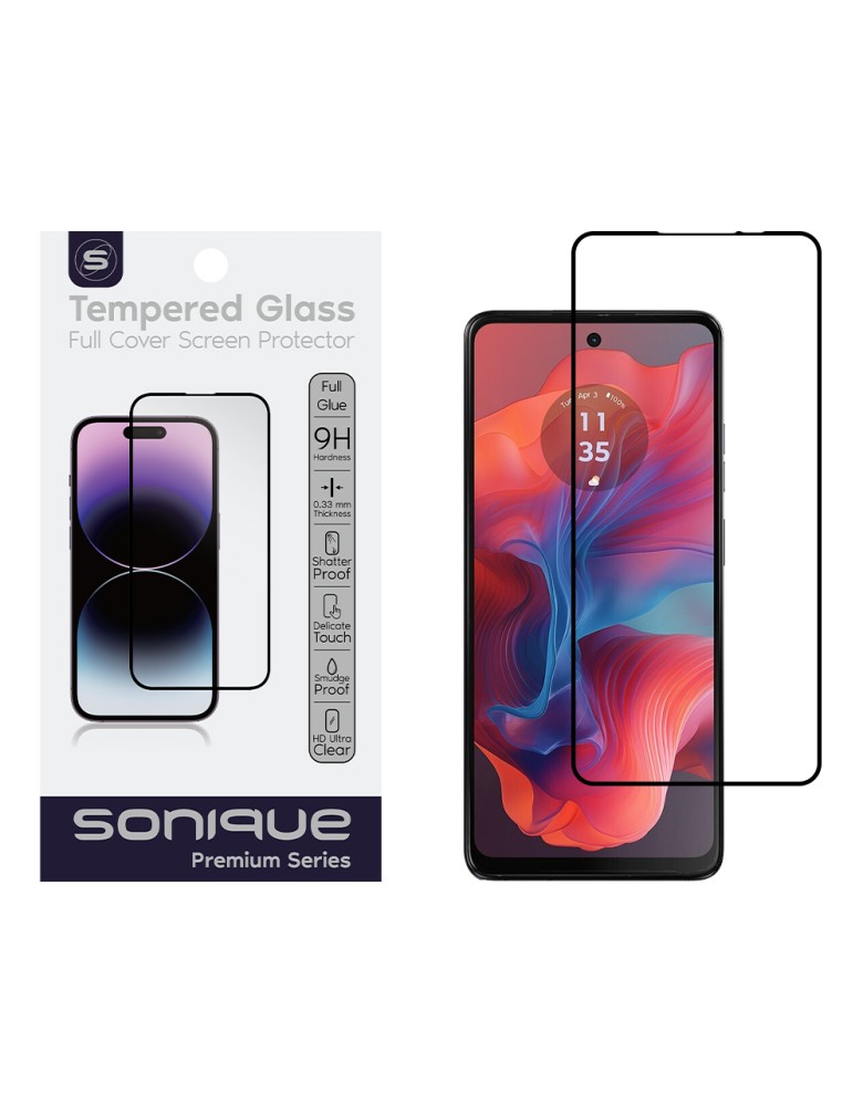 Hardy Glass Sonique Premium Series HD Full Cover 9H Motorola Moto G04 4G / Moto G04s 4G / Moto G24 4G / Moto E14 4G Μαύρο