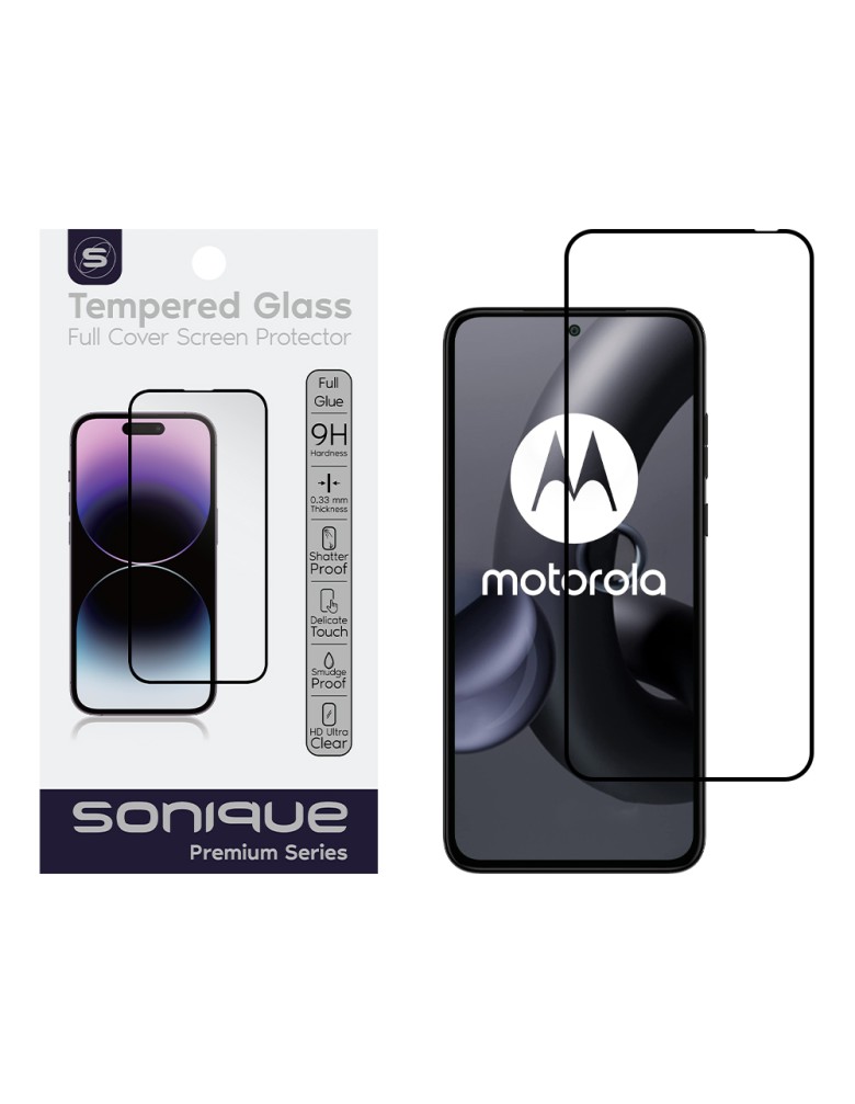 Hardy Glass Sonique Premium Series HD Full Cover 9H Motorola Edge 30 Neo 5G Μαύρο