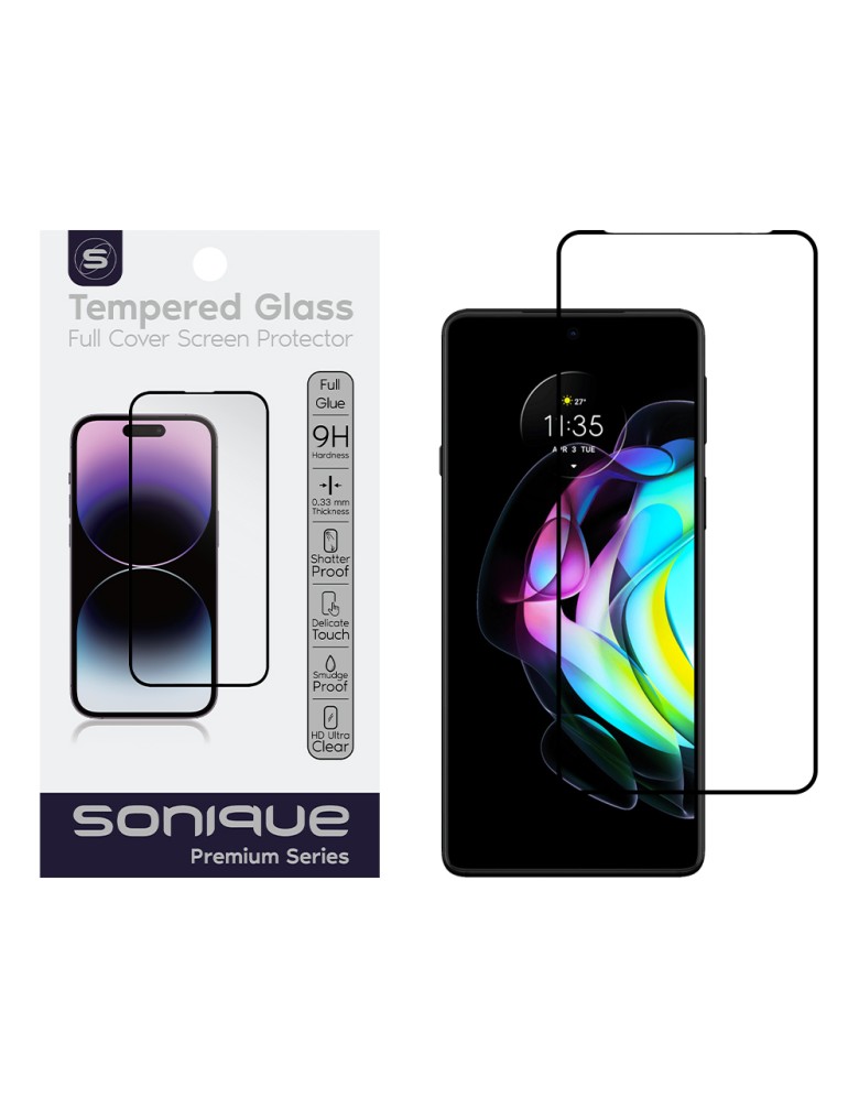 Hardy Glass Sonique Premium Series HD Full Cover 9H Motorola Edge 20 5G Μαύρο