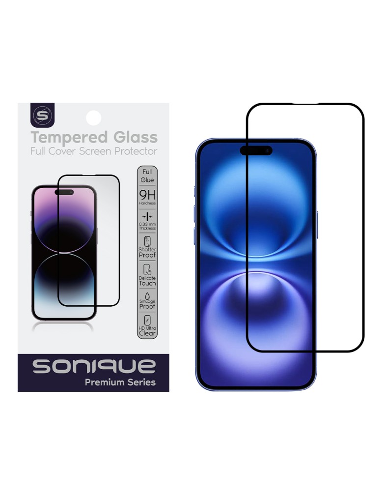 Hardy Glass Sonique Premium Series HD Full Cover 9H Apple iPhone 15 / iPhone 16 Μαύρο