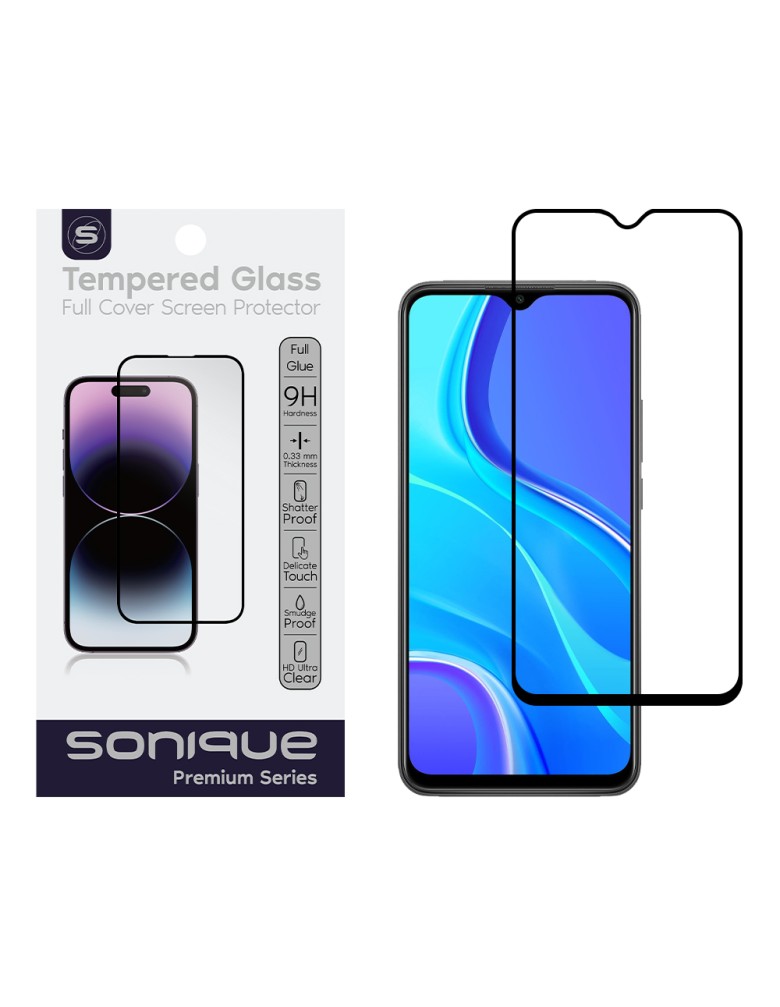 Hardy Glass Sonique Premium Series HD Full Cover 9H Xiaomi Redmi 9 / Redmi 9T / Poco M3 Μαύρο