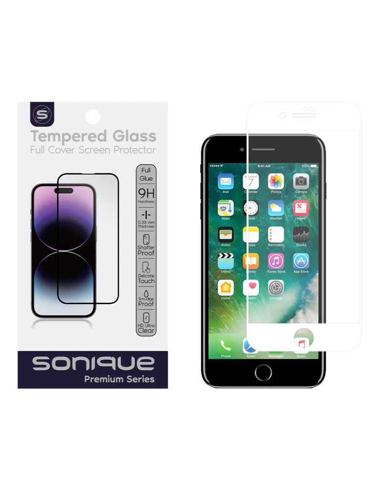 Hardy Glass Sonique Premium Series HD Full Cover 9H Apple iPhone 7 Plus / iPhone 8 Plus Λευκό