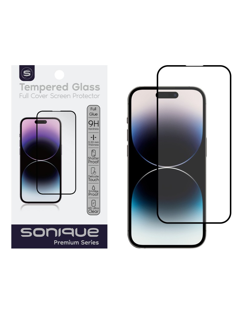 Hardy Glass Sonique Premium Series HD Full Cover 9H Apple iPhone 14 Pro Max Μαύρο