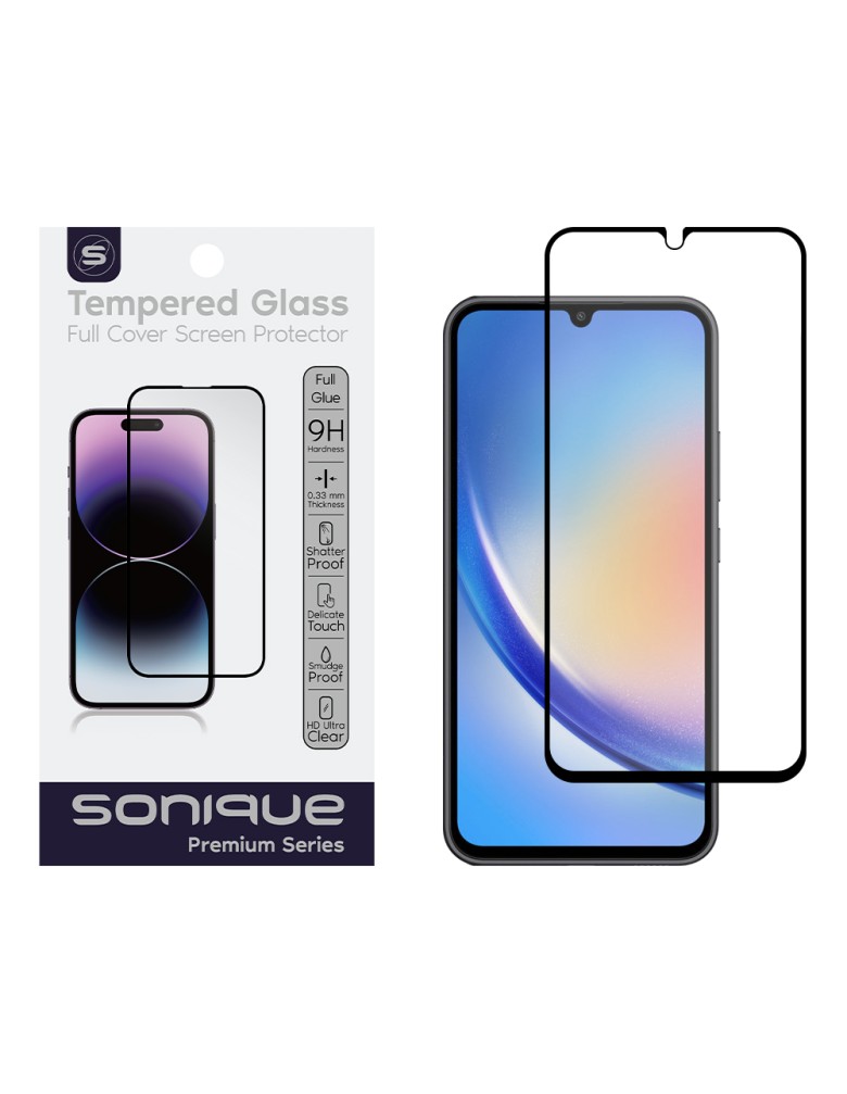 Hardy Glass Sonique Premium Series HD Full Cover 9H Samsung Galaxy A34 5G Μαύρο