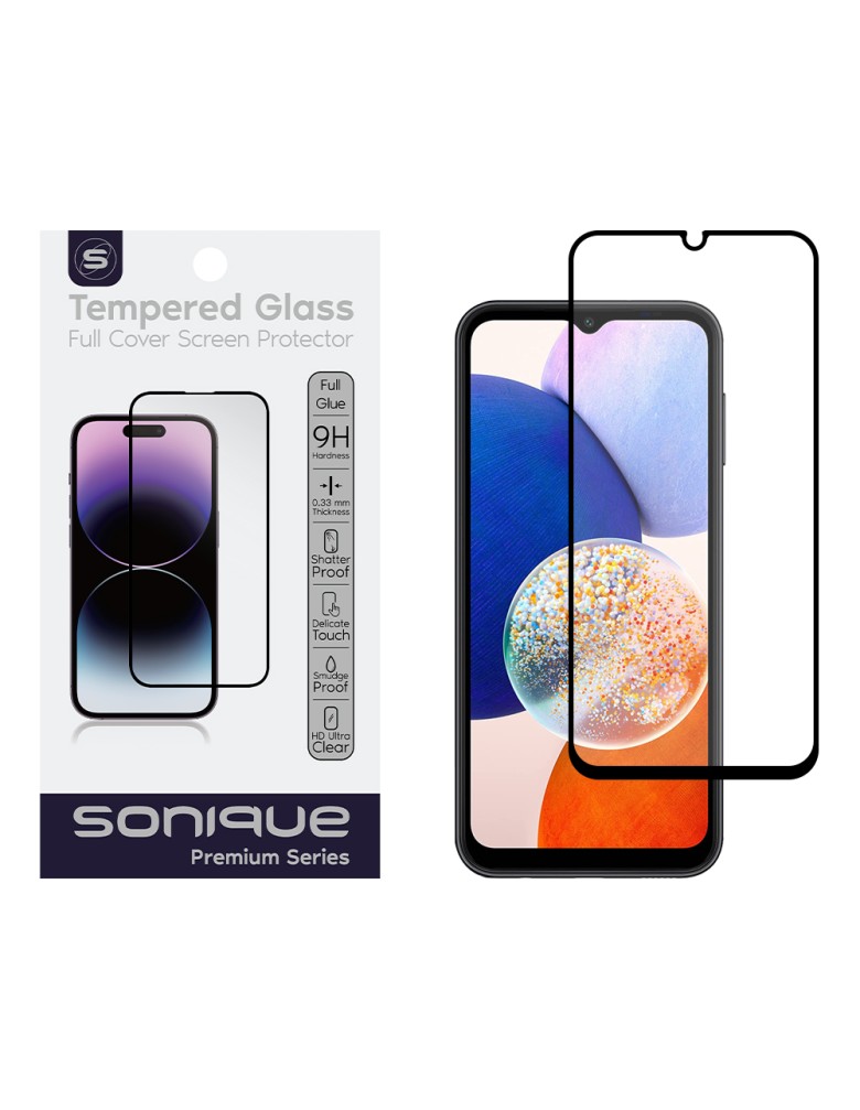 Hardy Glass Sonique Premium Series HD Full Cover 9H Samsung Galaxy A14 4G / Galaxy A14 5G Μαύρο