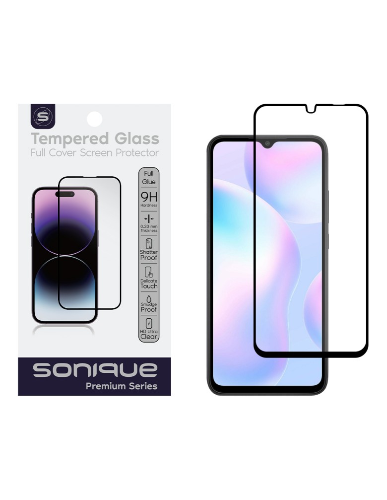 Hardy Glass Sonique Premium Series HD Full Cover 9H Xiaomi Redmi 9A / Redmi 9AT / Redmi 9C / Redmi 10A Μαύρο