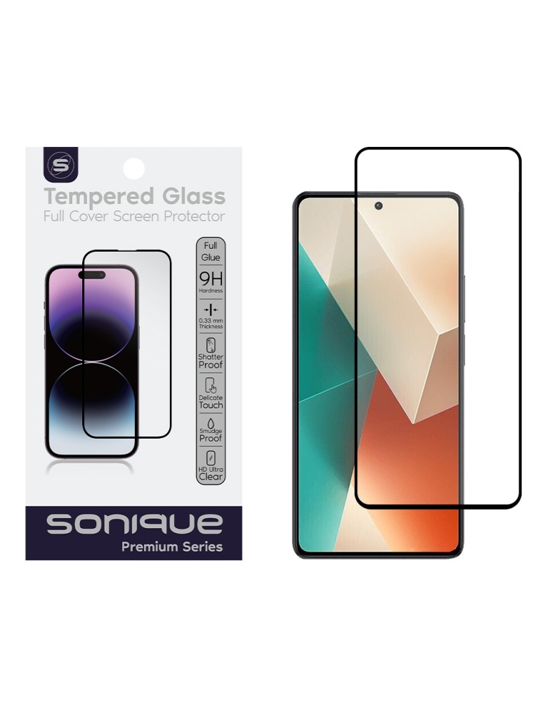 Hardy Glass Sonique Premium Series HD Full Cover 9H Xiaomi Redmi Note 13 5G / Redmi Note 13 Pro 4G / Poco M6 Pro 4G Μαύρο