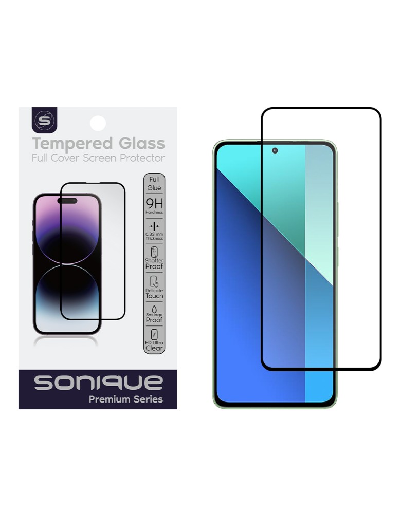 Hardy Glass Sonique Premium Series HD Full Cover 9H Xiaomi Redmi Note 13 4G / Redmi Note 13 Pro 5G Μαύρο