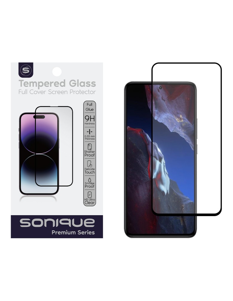 Hardy Glass Sonique Premium Series HD Full Cover 9H Xiaomi Poco F5 Pro 5G Μαύρο