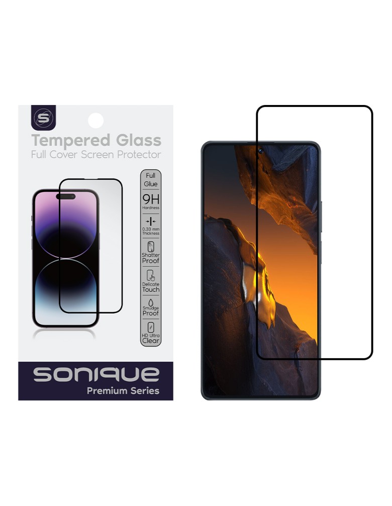 Hardy Glass Sonique Premium Series HD Full Cover 9H Xiaomi Poco F5 5G Μαύρο