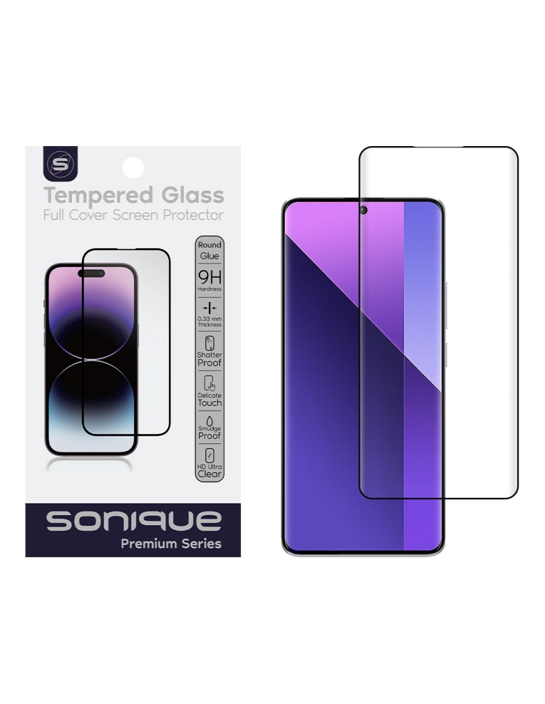 Curvy Glass Sonique Premium Series HD Full Cover 9H Xiaomi Redmi Note 13 Pro Plus 5G Μαύρο