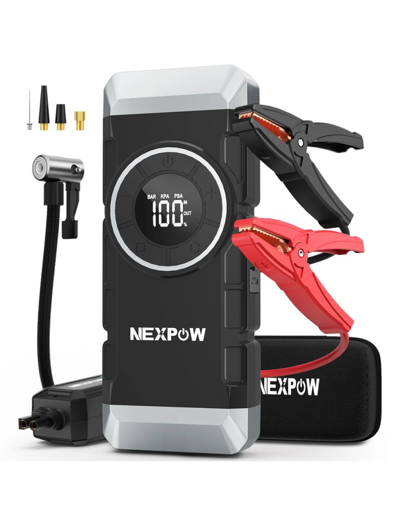 NEXPOW εκκινητής μπαταρίας & συμπιεστής αέρος NP2, 12V/3000A, 150PSI, 12000mAh