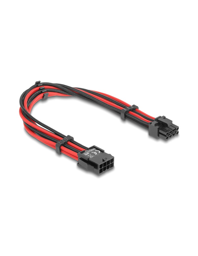 DELOCK καλώδιο 8 pin σε 6+2 pin PCIe 80975 με υφασμάτινη επένδυση, 30cm