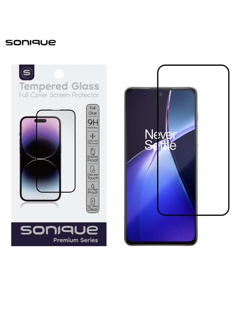 Hardy Glass Sonique Premium Series HD Full Cover 9H OnePlus Nord CE 4 Lite 5G Μαύρο