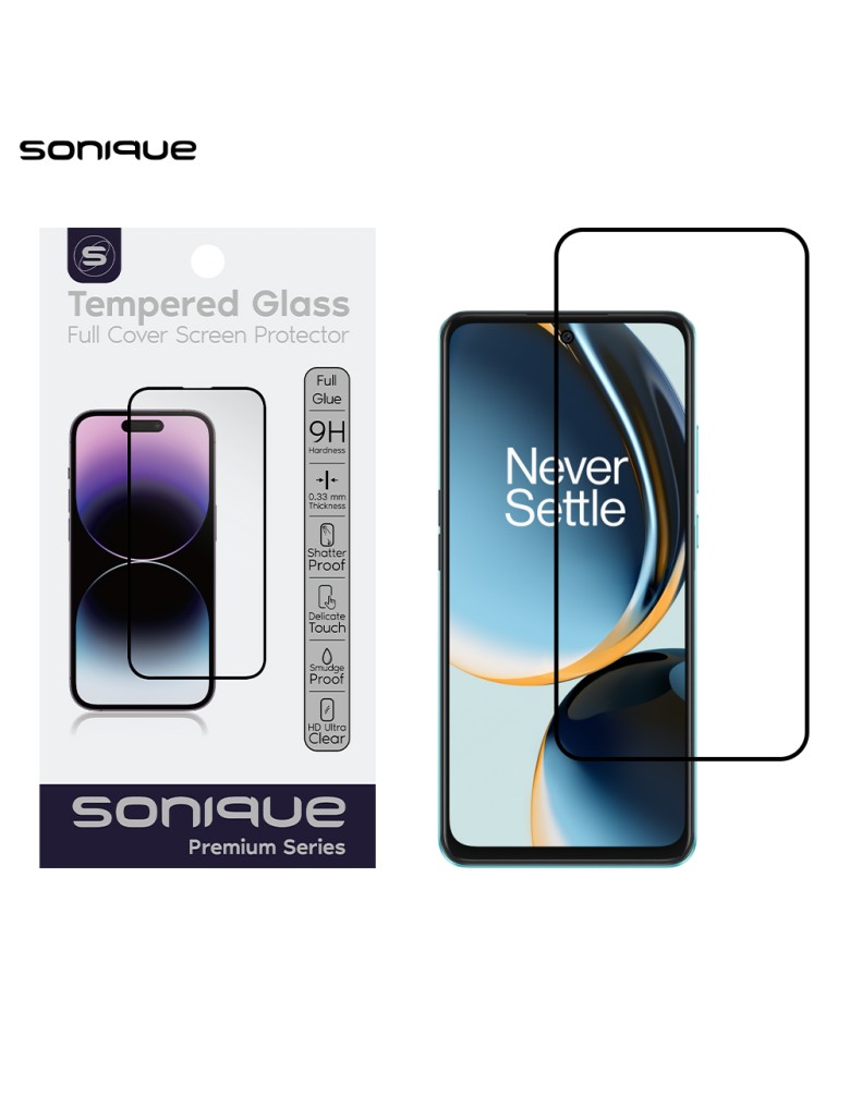 Hardy Glass Sonique Premium Series HD Full Cover 9H OnePlus Nord CE 3 Lite 5G Μαύρο