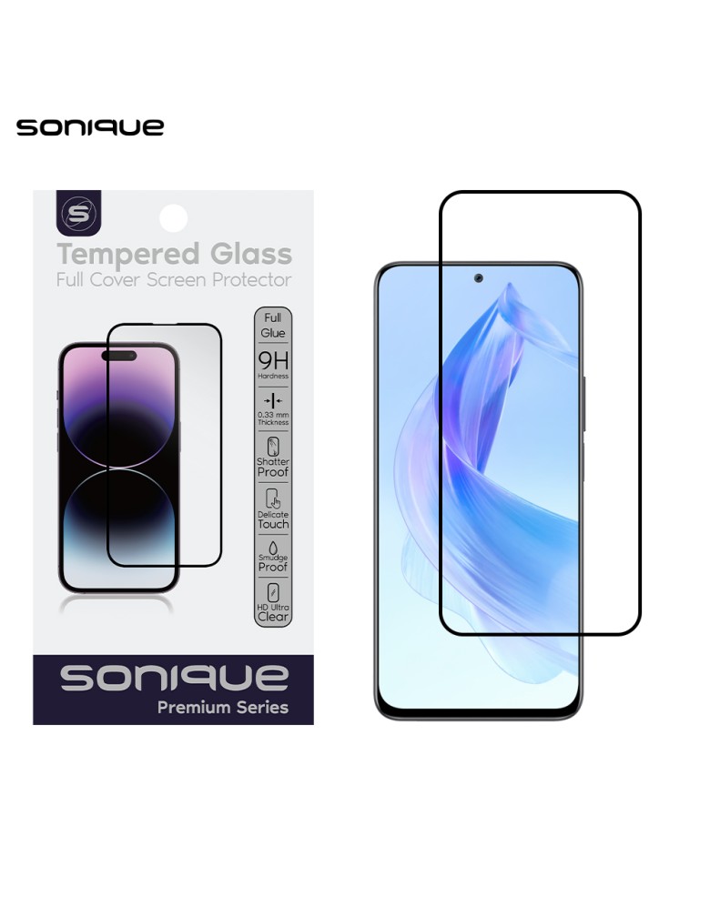 Hardy Glass Sonique Premium Series HD Full Cover 9H Honor 90 Lite 5G Μαύρο