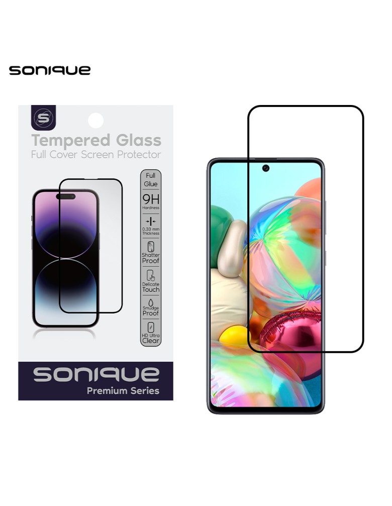 Hardy Glass Sonique Premium Series HD Full Cover 9H Samsung Galaxy A71 / Galaxy A72 4G /Galaxy Note 10 Lite Μαύρο