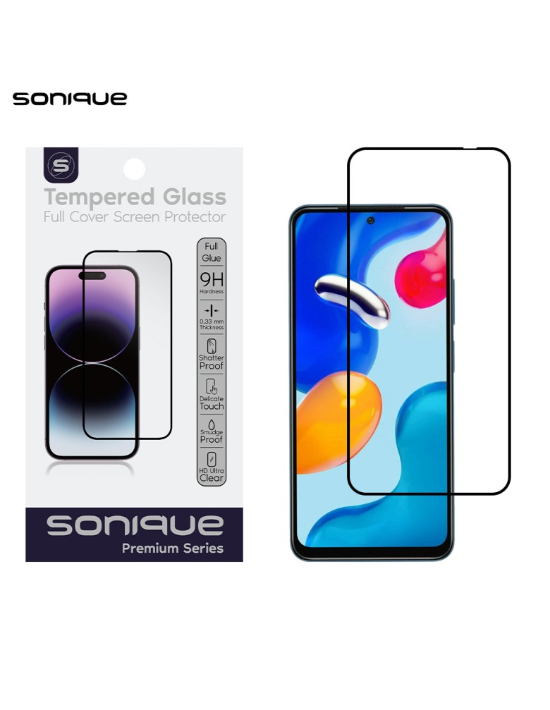 Hardy Glass Sonique Premium Series HD Full Cover 9H Xiaomi Redmi Note 11 4G / Redmi Note 11S Μαύρο