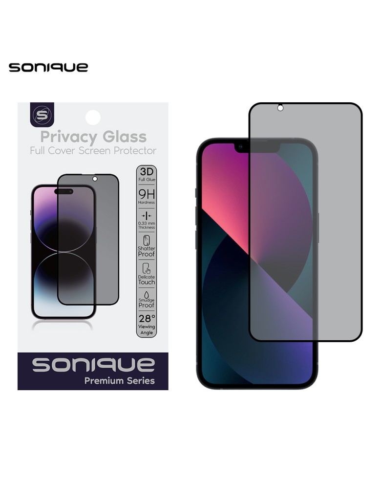 Privacy Glass Sonique Premium Series HD Full Cover 9H Apple iPhone 13 Mini Μαύρο