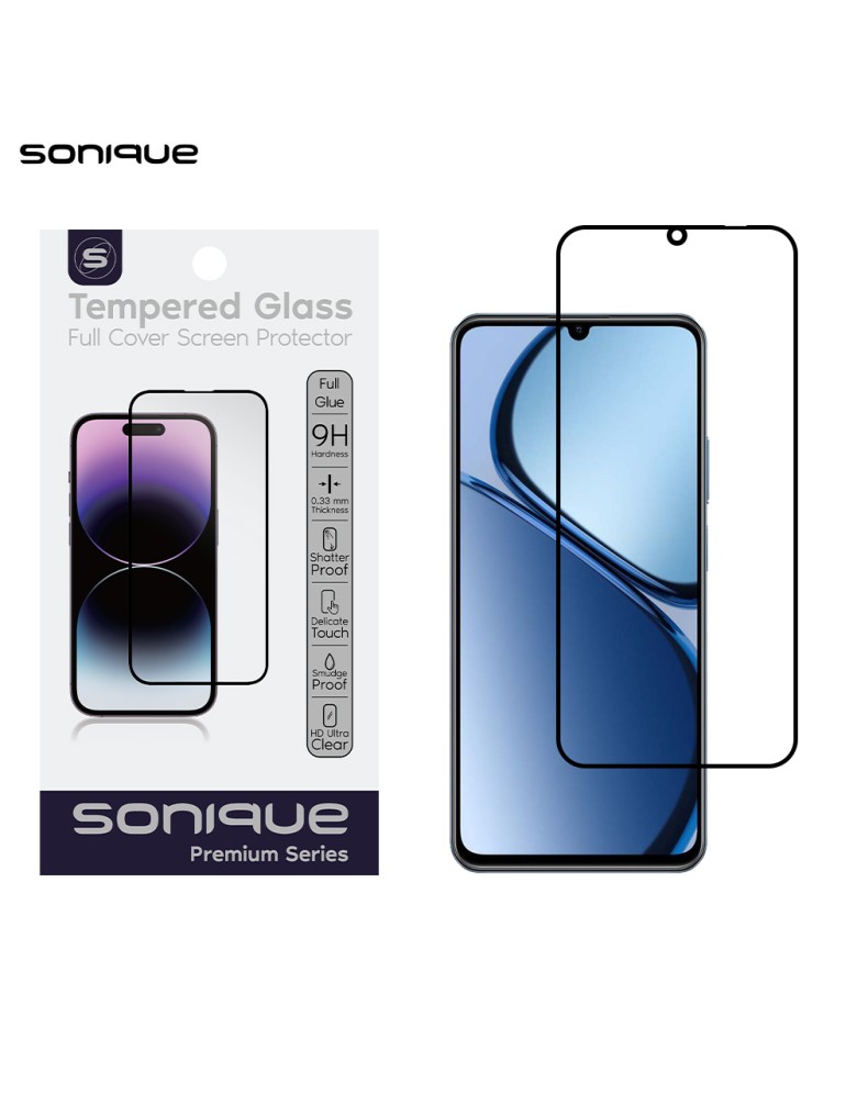 Hardy Glass Sonique Premium Series HD Full Cover 9H Realme C63 4G Μαύρο