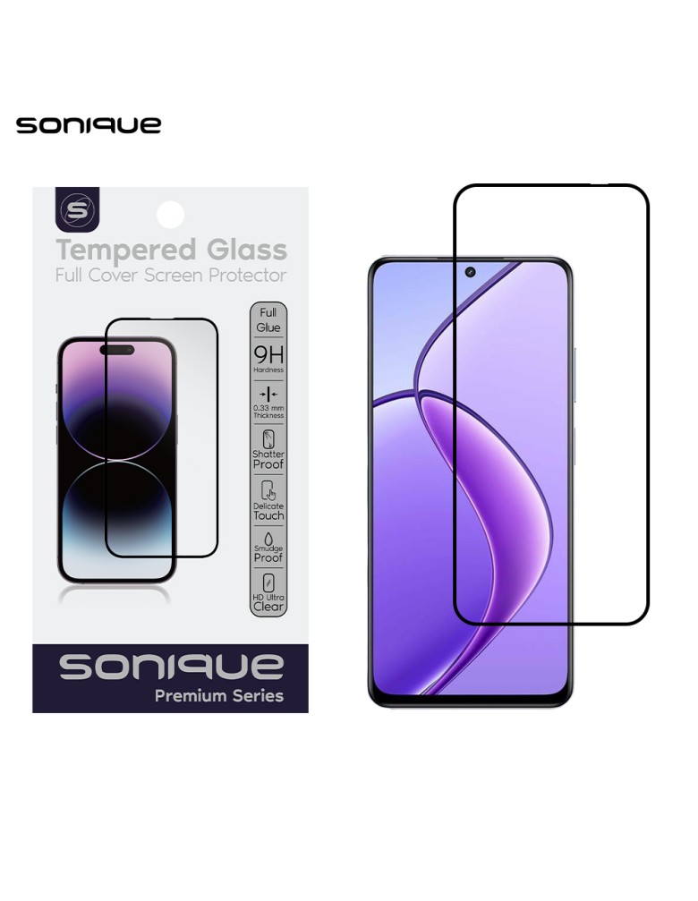 Hardy Glass Sonique Premium Series HD Full Cover 9H Realme 12 5G / Realme 12x Μαύρο