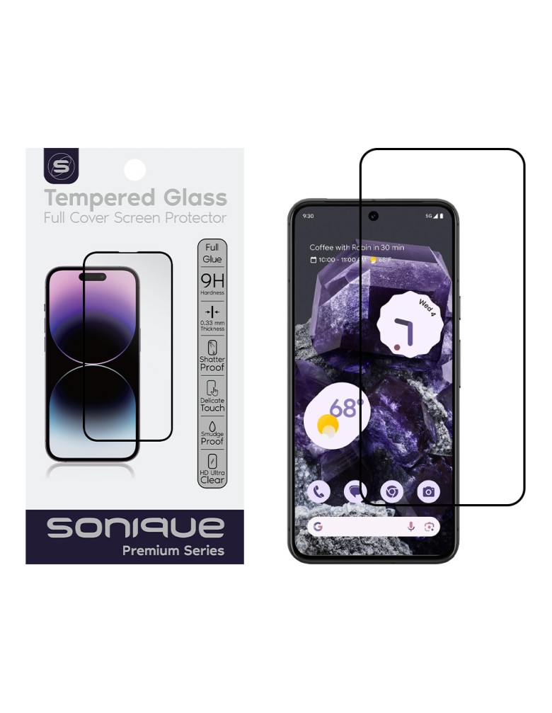 Hardy Glass Sonique Premium Series HD Full Cover 9H Google Pixel 8 5G Μαύρο