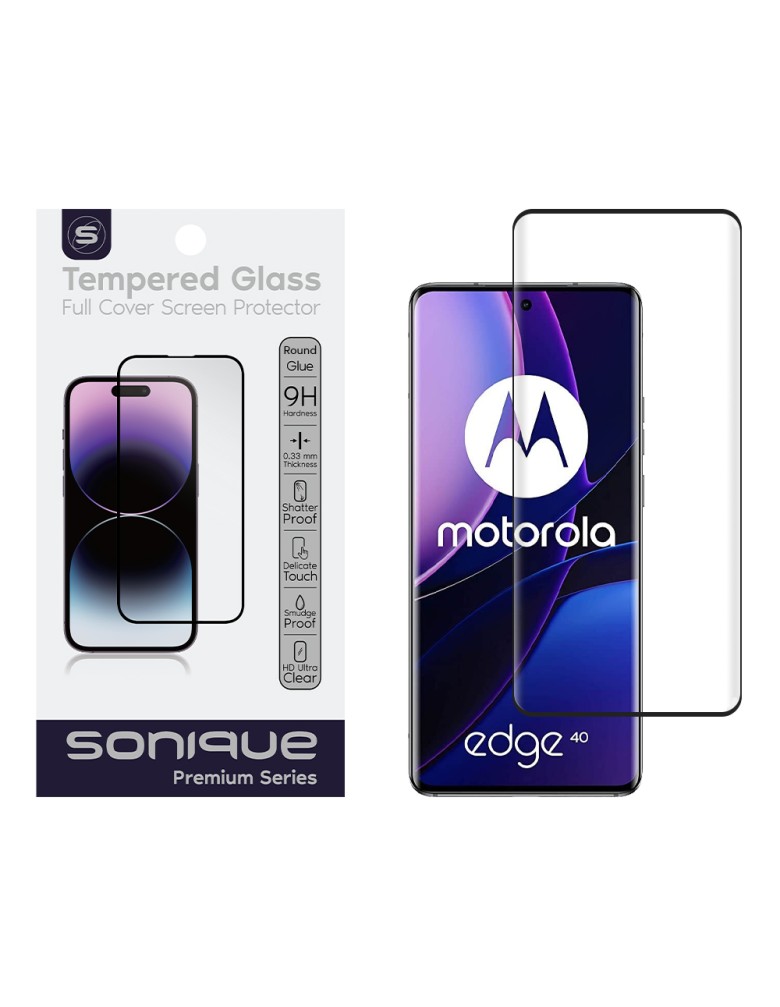 Curvy Glass Sonique Premium Series HD Full Cover 9H Motorola Edge 40 5G Μαύρο