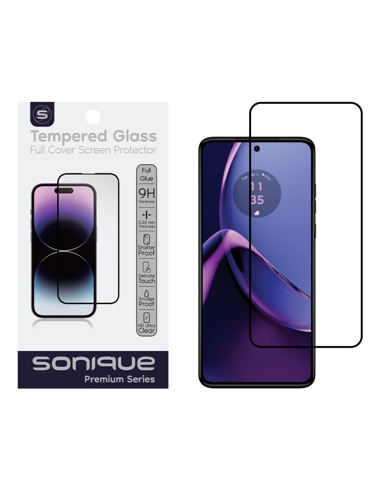 Hardy Glass Sonique Premium Series HD Full Cover 9H Motorola Moto G84 5G Μαύρο