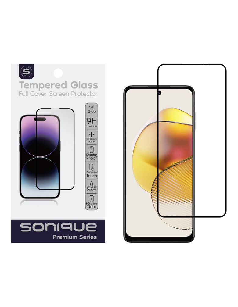 Hardy Glass Sonique Premium Series HD Full Cover 9H Motorola Moto G73 5G Μαύρο