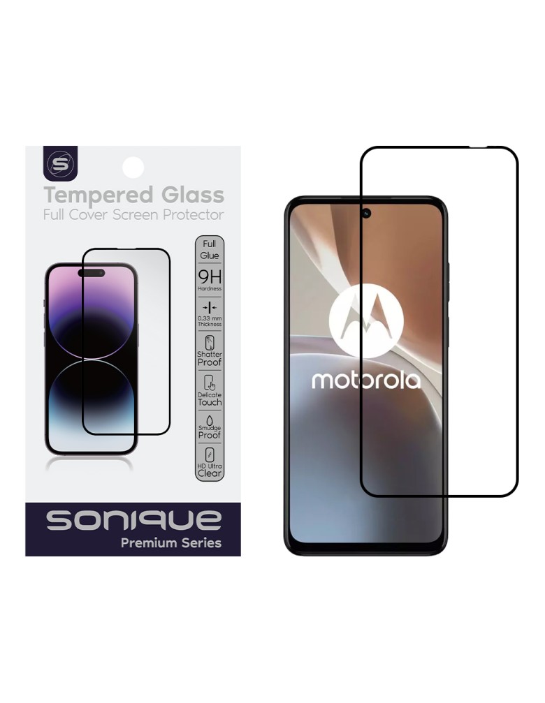 Hardy Glass Sonique Premium Series HD Full Cover 9H Motorola Moto G32 Μαύρο