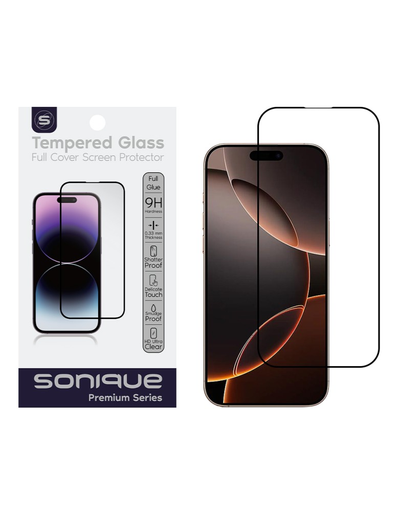 Hardy Glass Sonique Premium Series HD Full Cover 9H Apple iPhone 16 Pro Max Μαύρο