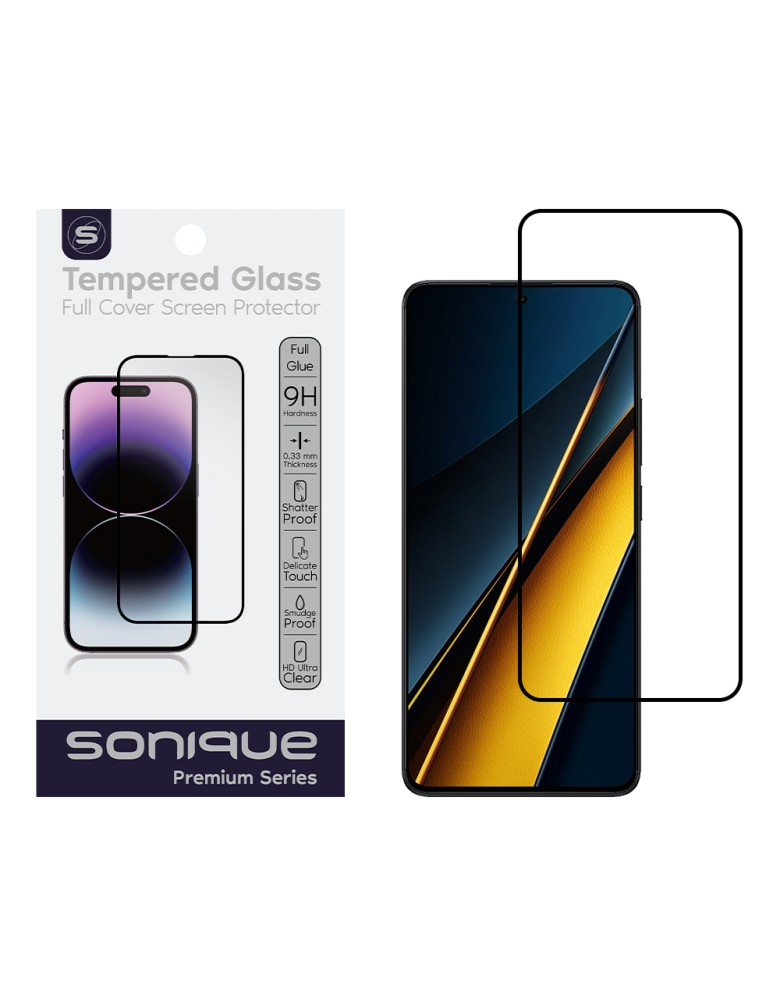 Hardy Glass Sonique Premium Series HD Full Cover 9H Xiaomi Poco X6 5G / Poco X6 Pro 5G Μαύρο