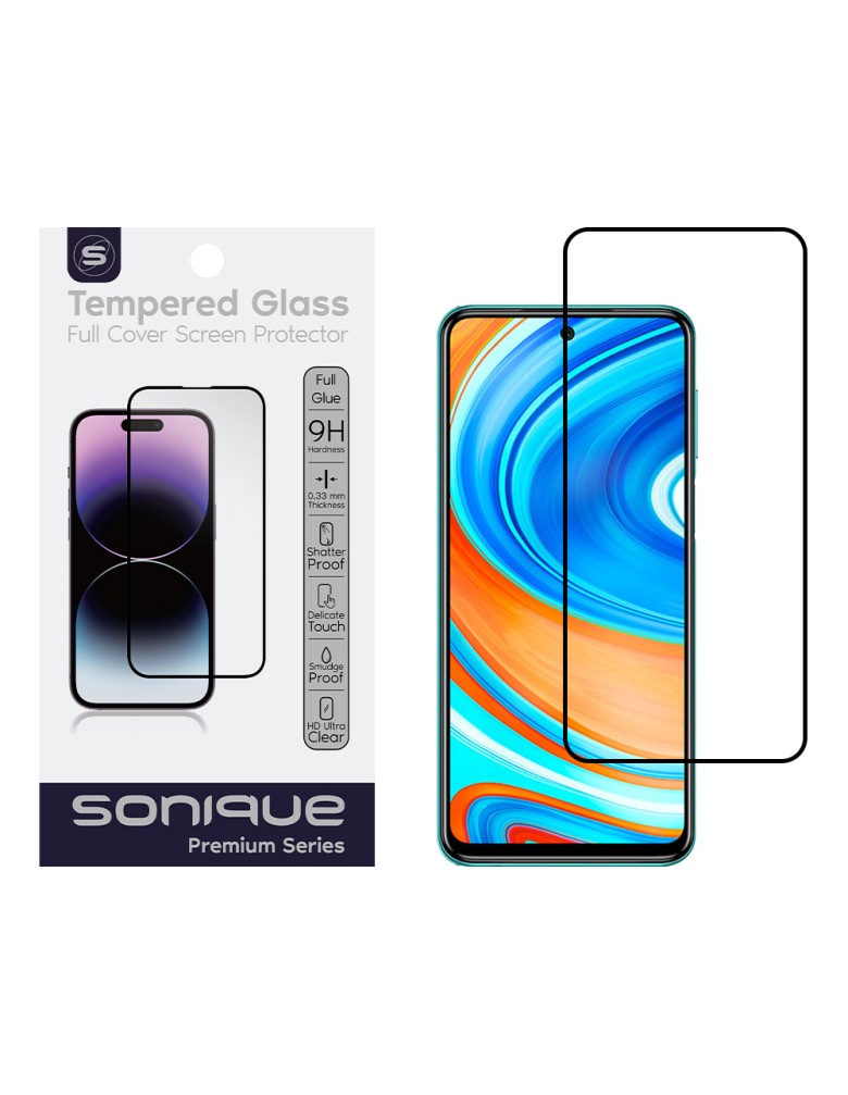 Hardy Glass Sonique Premium Series HD Full Cover 9H Xiaomi Redmi Note 9S/9 Pro Μαύρο